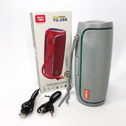 Портативная Bluetooth колонка с LED подсветкой TG288, аккумуляторная колонка для музыки. Цвет: серый