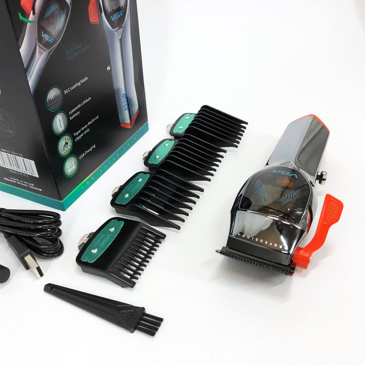 Машинка для стрижки волос VGR V-647 со сменными насадками, Машинка для стрижки для дома