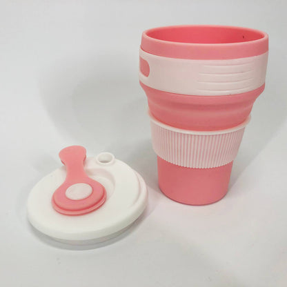 Кружка туристическая (складная/силиконовая), кружка походная силиконовая складная. Цвет: розовый