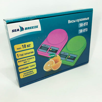 Весы кухонные SeaBreeze SB-073, Электрические кухонные весы, Точные кухонные весы. Цвет: зеленый