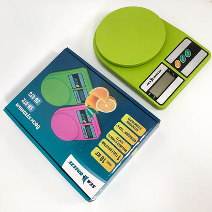 Весы кухонные SeaBreeze SB-073, Электрические кухонные весы, Точные кухонные весы. Цвет: зеленый