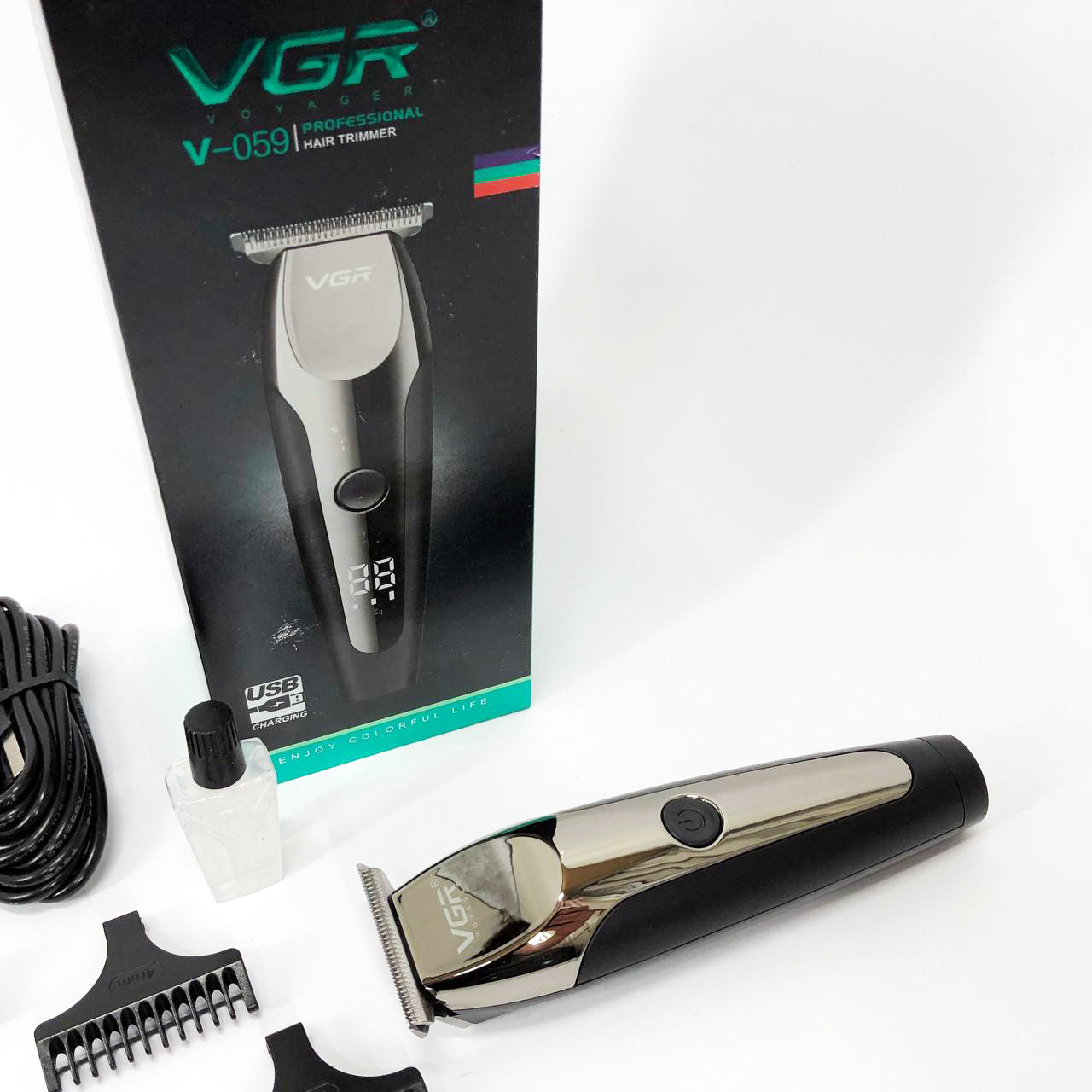 Аккумуляторная машинка для стрижки VGR V-059, беспроводная электробритва, машинка для стрижки для дома