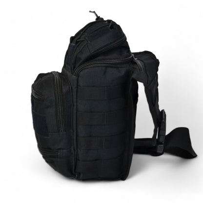 Тактична сумка чорна через плече військова велика нагрудна сумка ВСУ сумка універсальна армійська