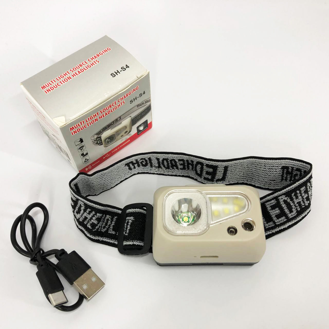 Фонарь налобный SH-S4-XPE+3SMD, Мощный аккумуляторный налобный фонарик, Налобный фонарь яркий