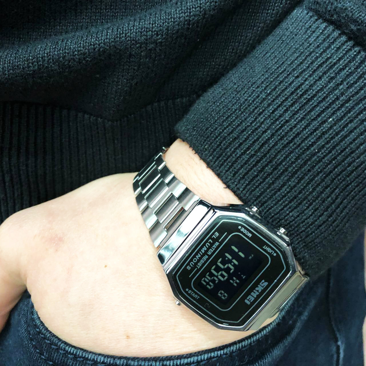 Часы наручные мужские SKMEI 1647SI, армейские часы противоударные, модные мужские часы