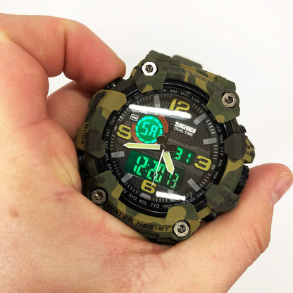 Часы наручные мужские SKMEI 1520CMGN CAMO GREEN, часы военные мужские, для военнослужащих. Цвет: камуфляж