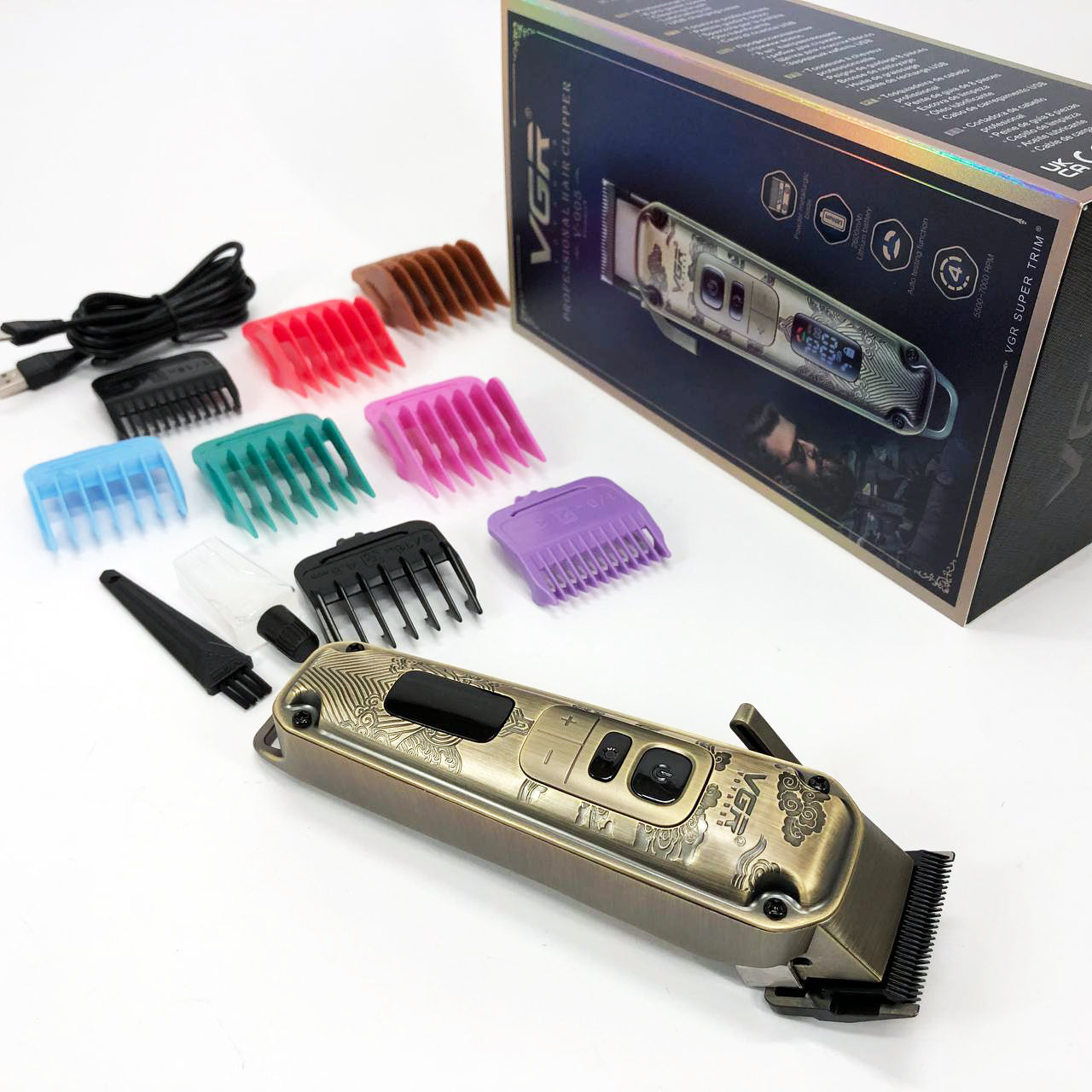 Машинка для стрижки волос триммер для бороды VGR V-005, Окантовочная машинка, Подстригательная машинка