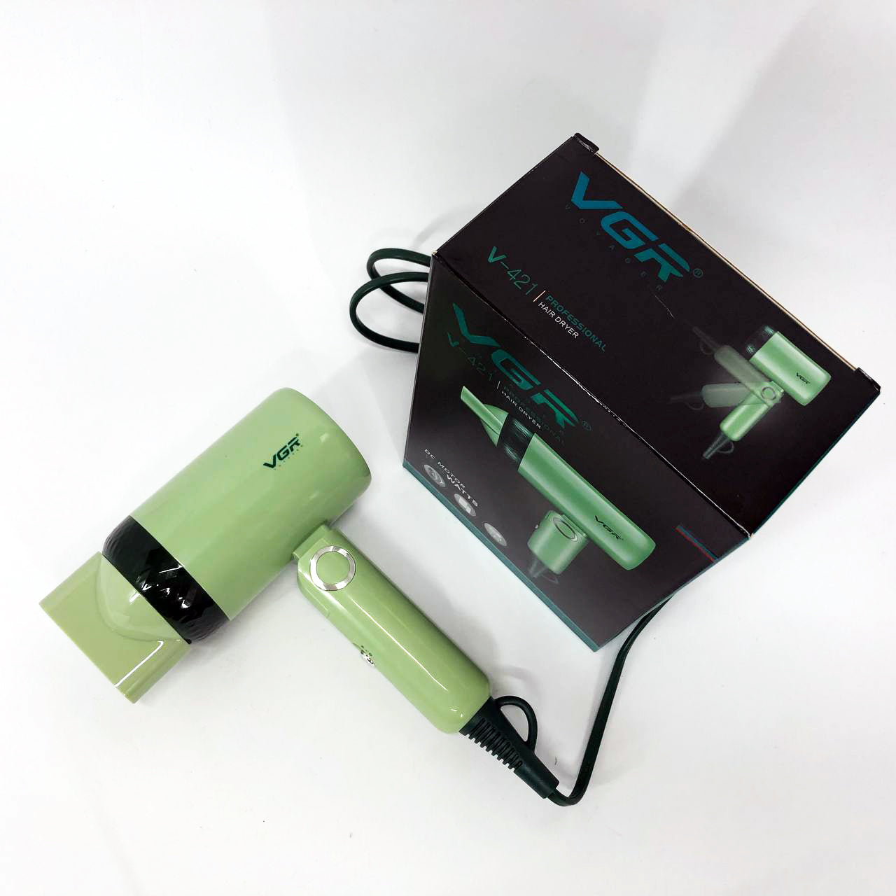 Дорожный складной фен VGR V-421 1200 Вт для сушки укладки волос электрофен, Фен для волос с режимами