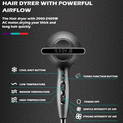 Професійний фен VGR V-450 для сушіння укладання волосся 2400 Вт режим Turbo, Повітряний стайлер для волосся