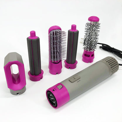 Фен-щетка стайлер 5 в 1 мультистайлер для завивки и укладки волос воздушный с насадками