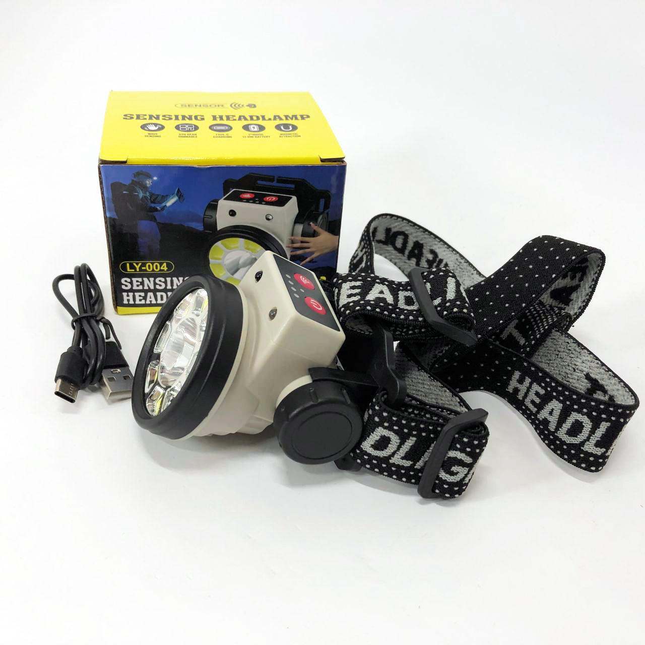 Фонарь налобный PLD-LY004-XPE+COB, фонарик на голову для роботы, мощный фонарик светодиодный на голову