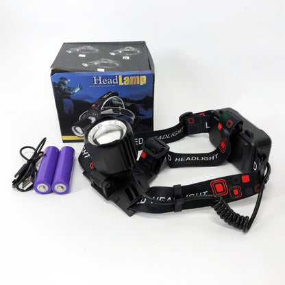 Фонарь налобный PLD-T115-2PM10-TG (white+blue), Фонарь аккумуляторный для рыбалки, водонепроницаемый