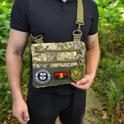 Сумка-кобура піксель камуфляж, тактична чоловіча сумка з тканини кордури AOR-1
