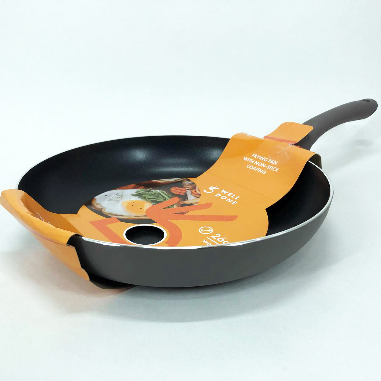 Сковорода алюминиевая 26 см WELL DONE WD-1016B индукция, сковорода с толстым дном