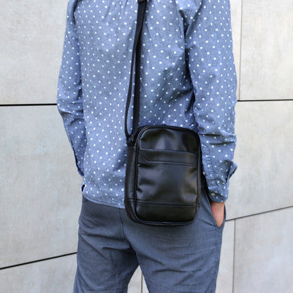 Мессенджер классический из эко кожи гладкой, Сумка через плечо кэжуал мужская, Деловая сумка мессенджер