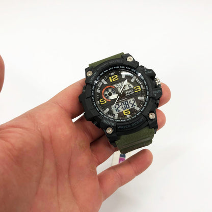Часы наручные мужские SKMEI 1283AG ARMY GREEN, армейские часы противоударные. Цвет: зеленый