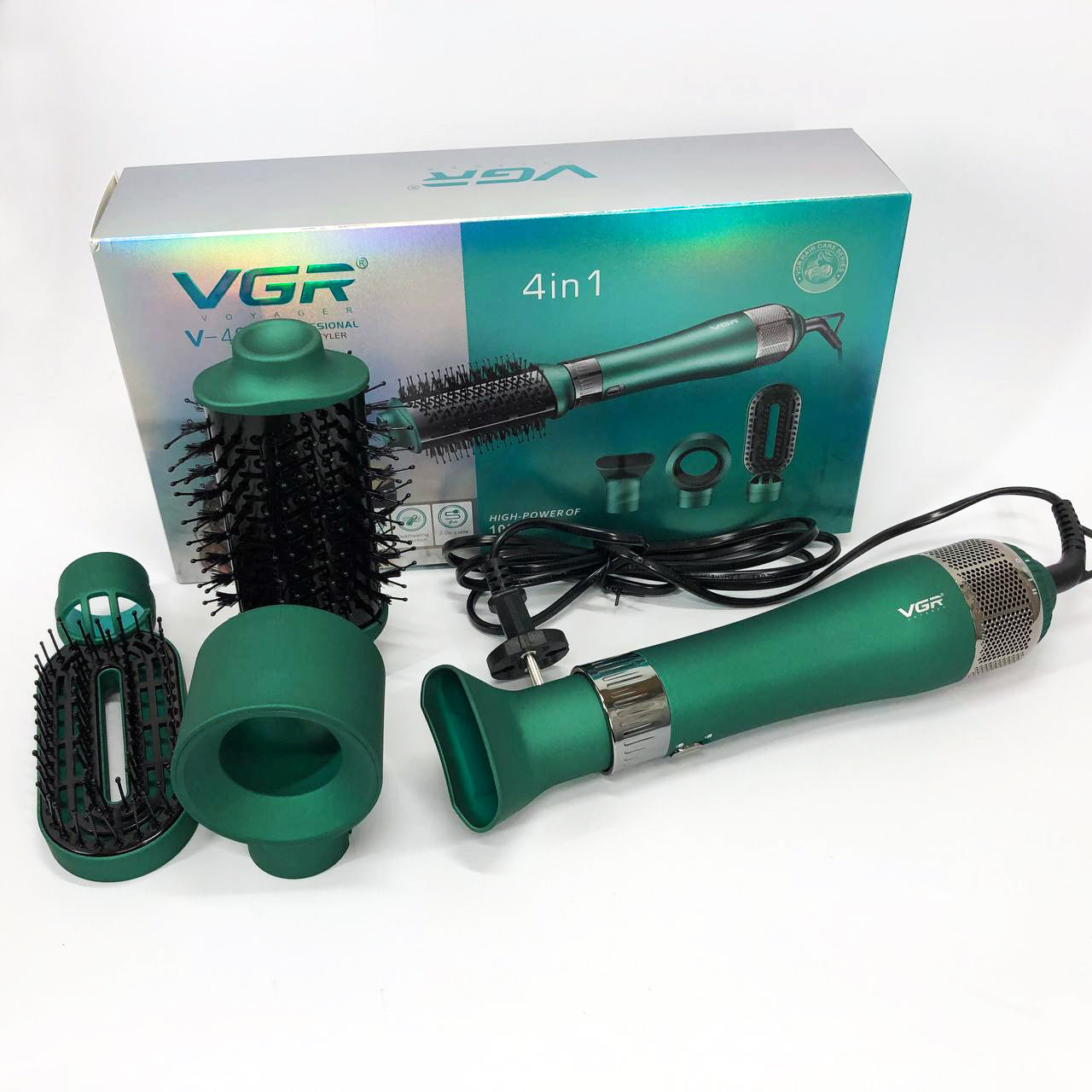 Фен-щетка VGR V-493 Мультистайлер 4в1 с насадками 1000 Вт профессиональный воздушный Браш Стайлер