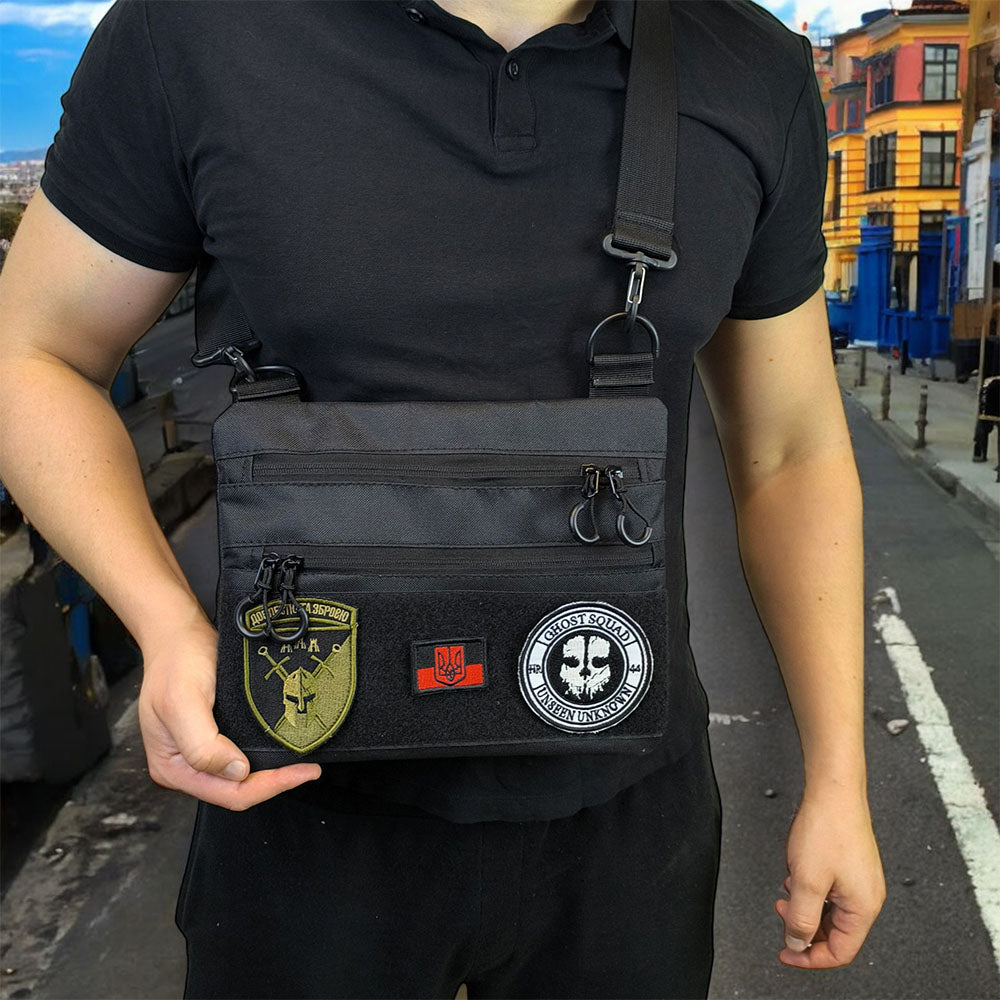 Тактический рюкзак через плечо, Нагрудная сумка мужская тактическая тканевая, Нагрудная сумка кобура