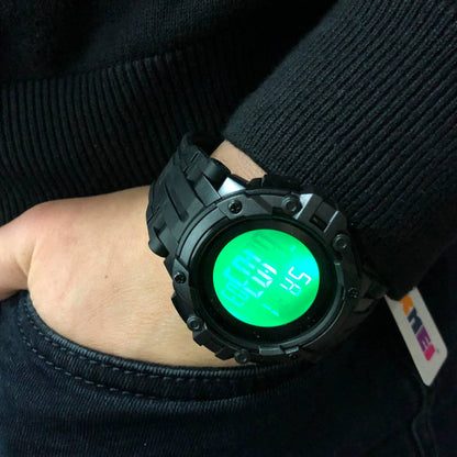 Часы наручные мужские SKMEI 1545BKWT BLACK-WHITE, водонепроницаемые мужские часы. Цвет: черный