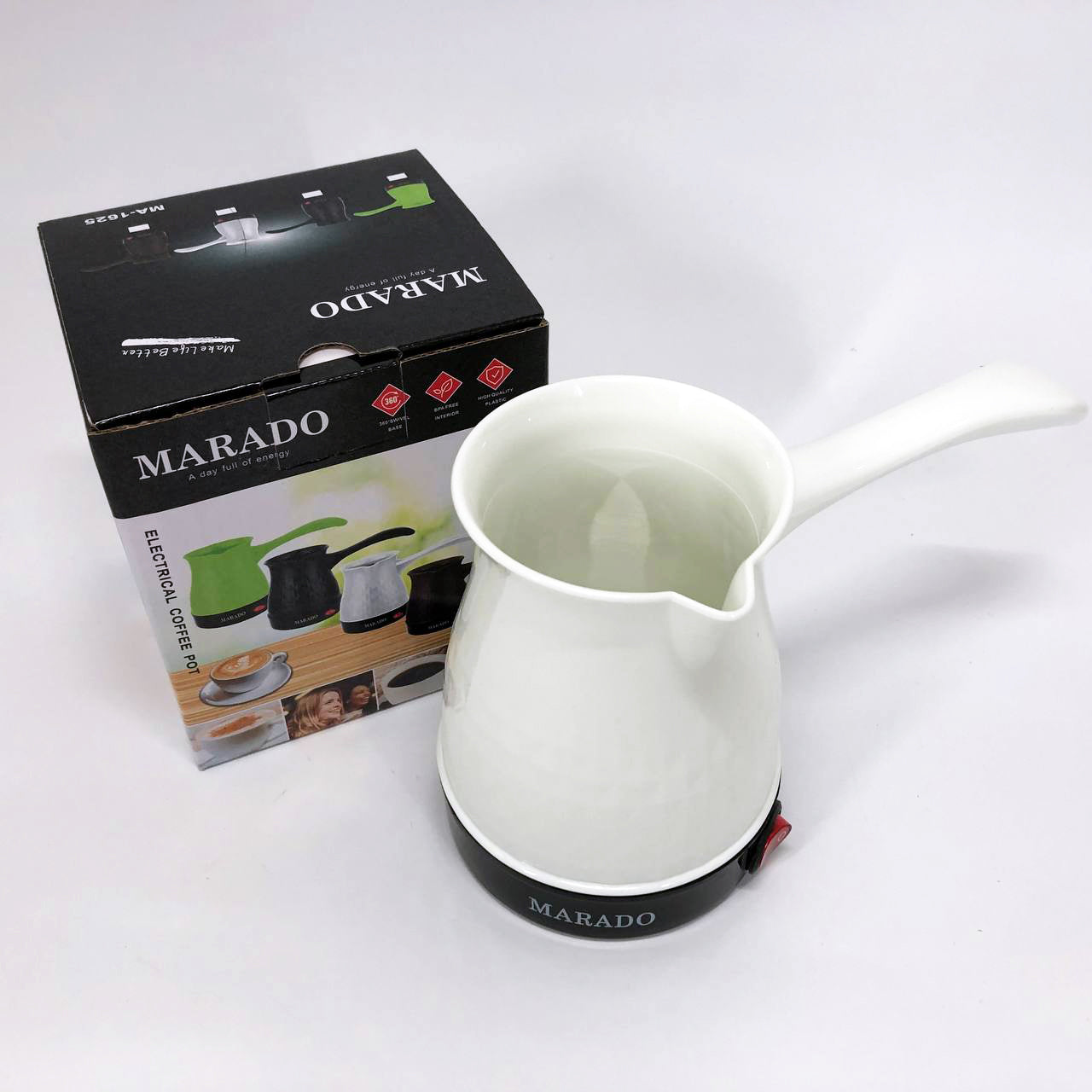 Электрическая турка для кофе Marado MA-1625, Турка для готовки кофе, Турка для заваривания. Цвет: белый