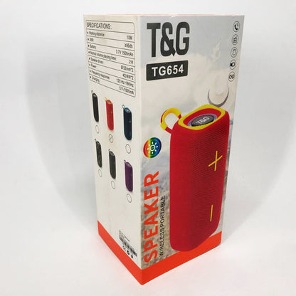 Портативная Bluetooth колонка TG654 8W с подсветкой, блютуз колонка для улицы. Цвет: красный