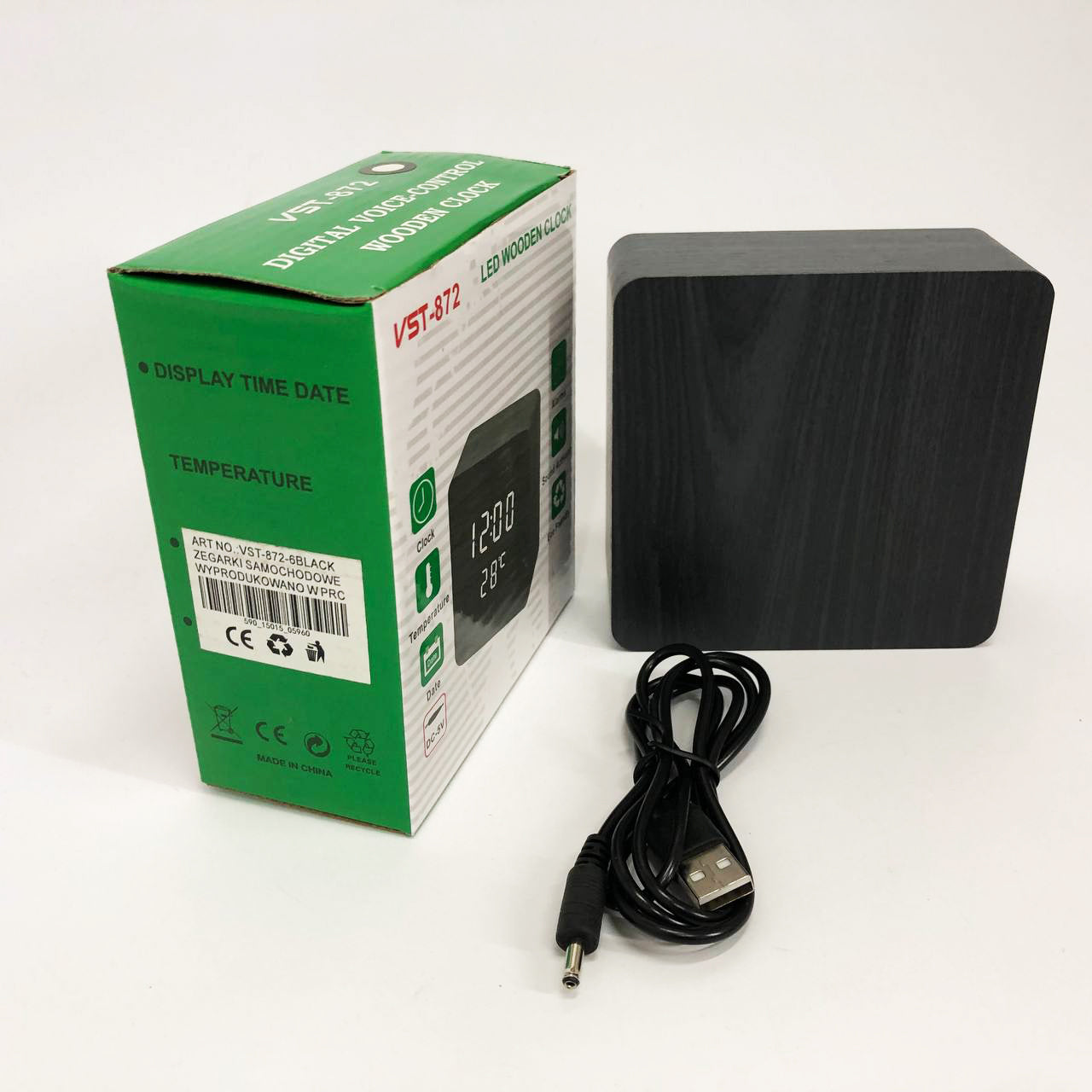 Электронные часы с термометром и функцией активация по звуку VST-872-6, Настольные часы с подсветкой