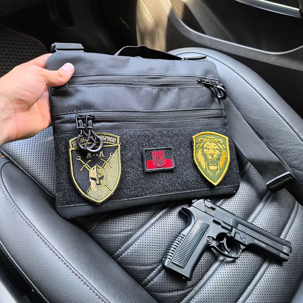 Черная сумка тактическая нагрудная, Сумка через плечо военная, Мужская сумка-слинг тактическая