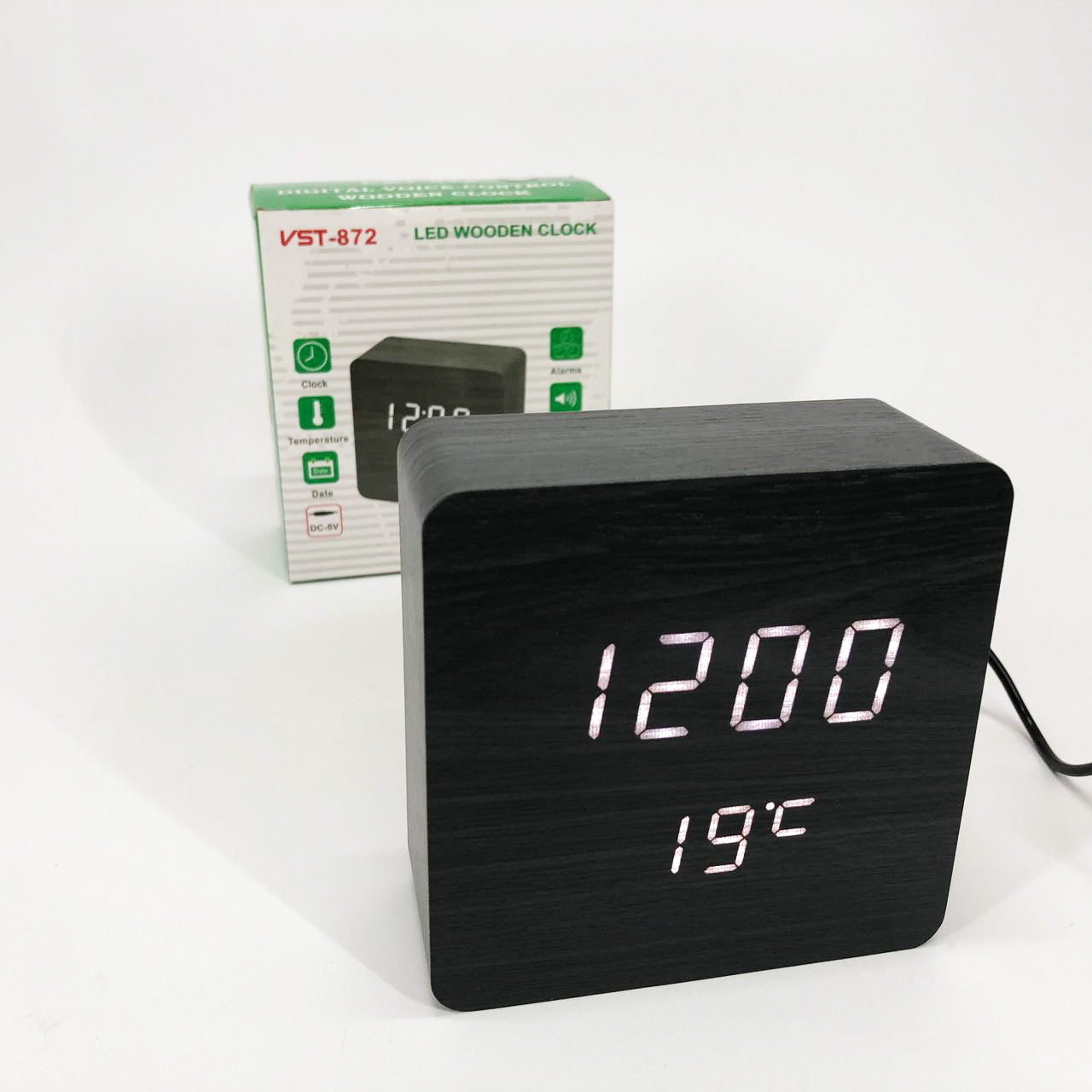 Электронные часы с термометром и функцией активация по звуку VST-872-6, Настольные часы с подсветкой