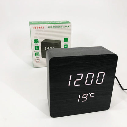 Электронные часы с термометром и функцией активация по звуку VST-872-6, Настольные часы с подсветкой