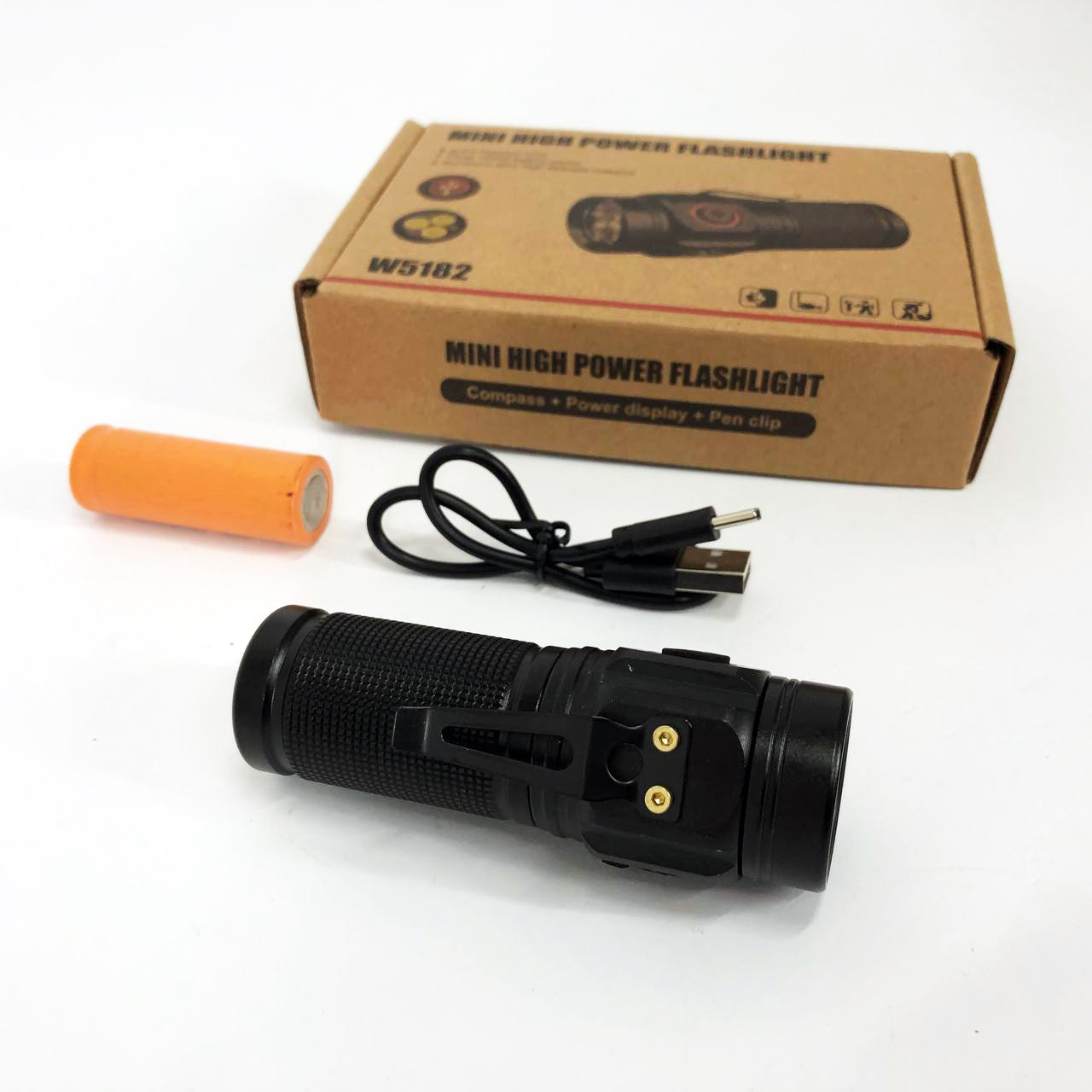 Фонарь PLD W5182-3XHP360, Ручной фонарик led, Водонепроницаемый фонар, Карманный фонарь с usb зарядкой