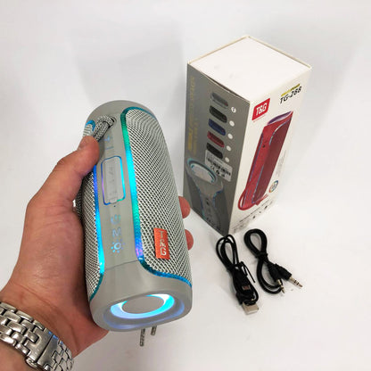 Портативная Bluetooth колонка с LED подсветкой TG288, аккумуляторная колонка для музыки. Цвет: серый