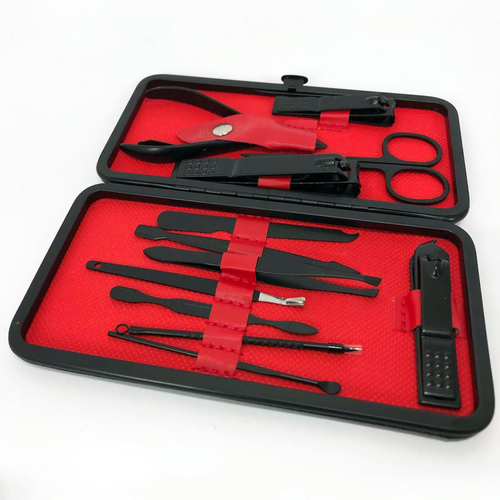 Маникюрный набор для ухода за ногтями, бровями и лицом на 12 предметов, Маникюрные наборы для мужчин