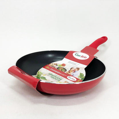 Сковорода Con Brio CB-2014 с антипригарным покрытием Pfluon 20 см, качественная сковорода. Цвет: красный