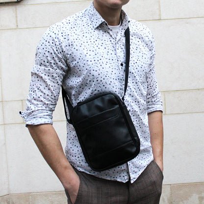 Мессенджер классический из эко кожи гладкой, Сумка через плечо кэжуал мужская, Деловая сумка мессенджер