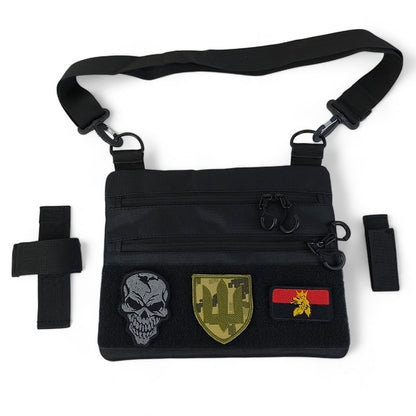 Тактический рюкзак через плечо, Нагрудная сумка мужская тактическая тканевая, Нагрудная сумка кобура