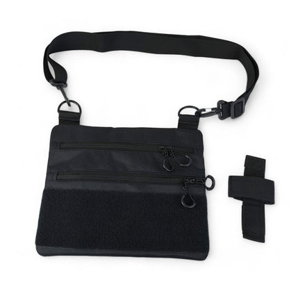 Сумка тактична чорна для прихованого носіння з кобурою, чоловічий месенджер із кордури