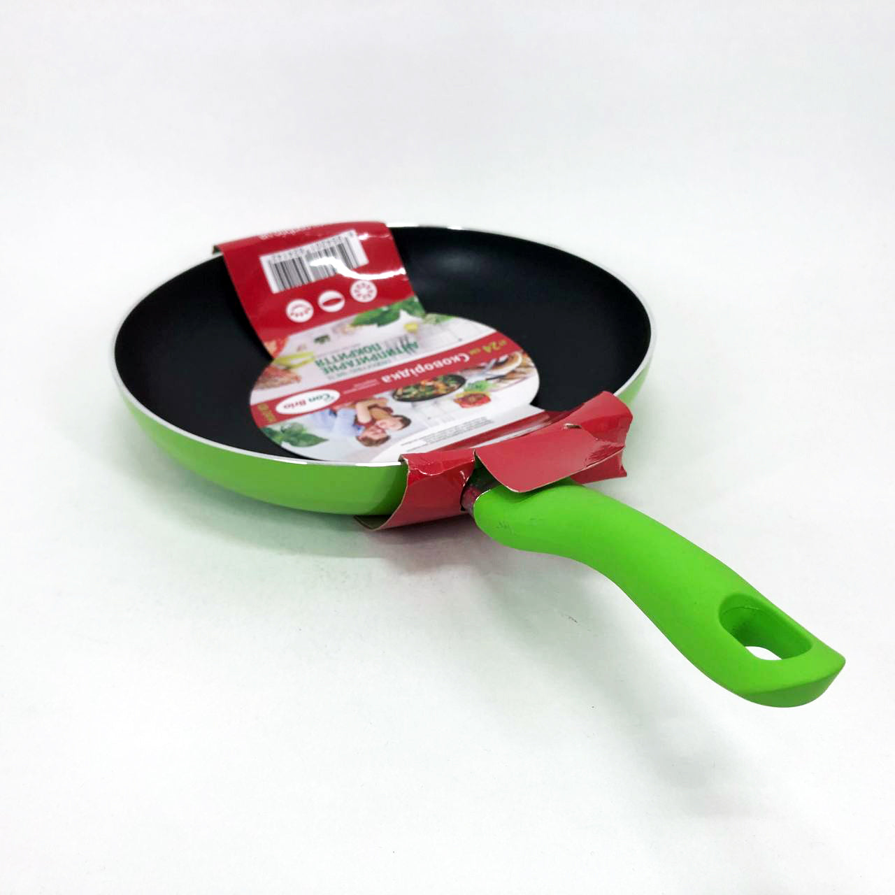 Сковорода антипригарная Con Brio 24 см СВ-2414, сковорода с толстым дном. Цвет: зеленый