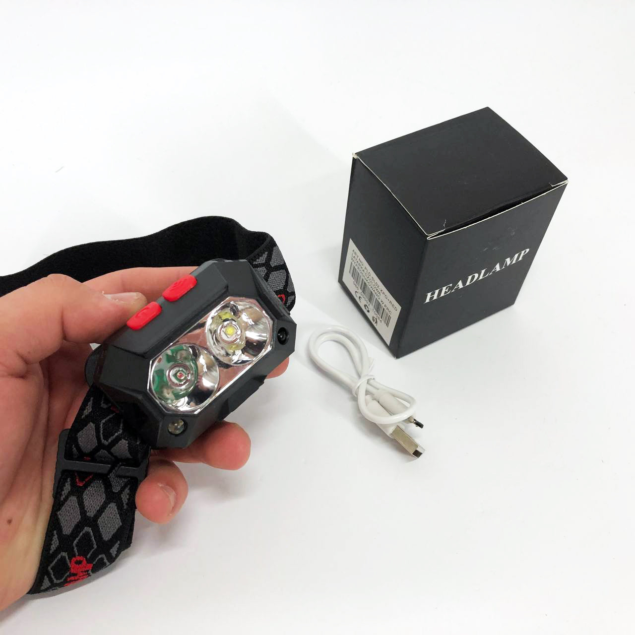 Фонарь налобный аккумуляторный PLD-SL02-XPG, Налобный прожектор, Мощный фонарь для рыбалки