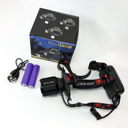 Фонарь налобный PLD-T115-2PM10-TG (white+blue), Фонарь аккумуляторный для рыбалки, водонепроницаемый