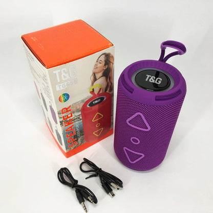 Bluetooth колонка портативная TG656 FM-радио, мощная переносная акустическая колонка. Цвет: фиолетовый