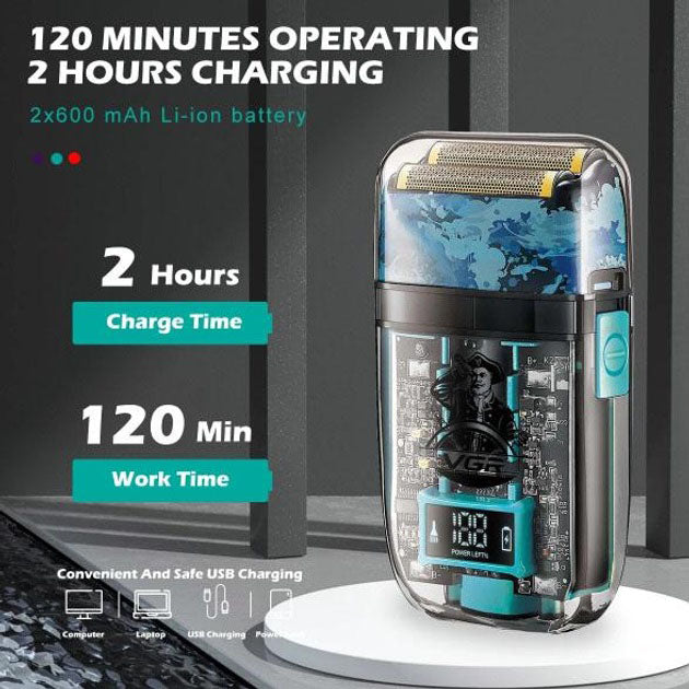 Аккумуляторная мужская электробритва VGR V-352 для бритья бороды и усов шейвер для идеальной гладкости