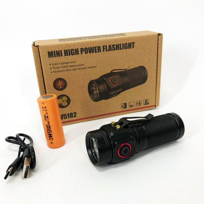 Фонарь PLD W5182-3XHP360, Ручной фонарик led, Водонепроницаемый фонар, Карманный фонарь с usb зарядкой