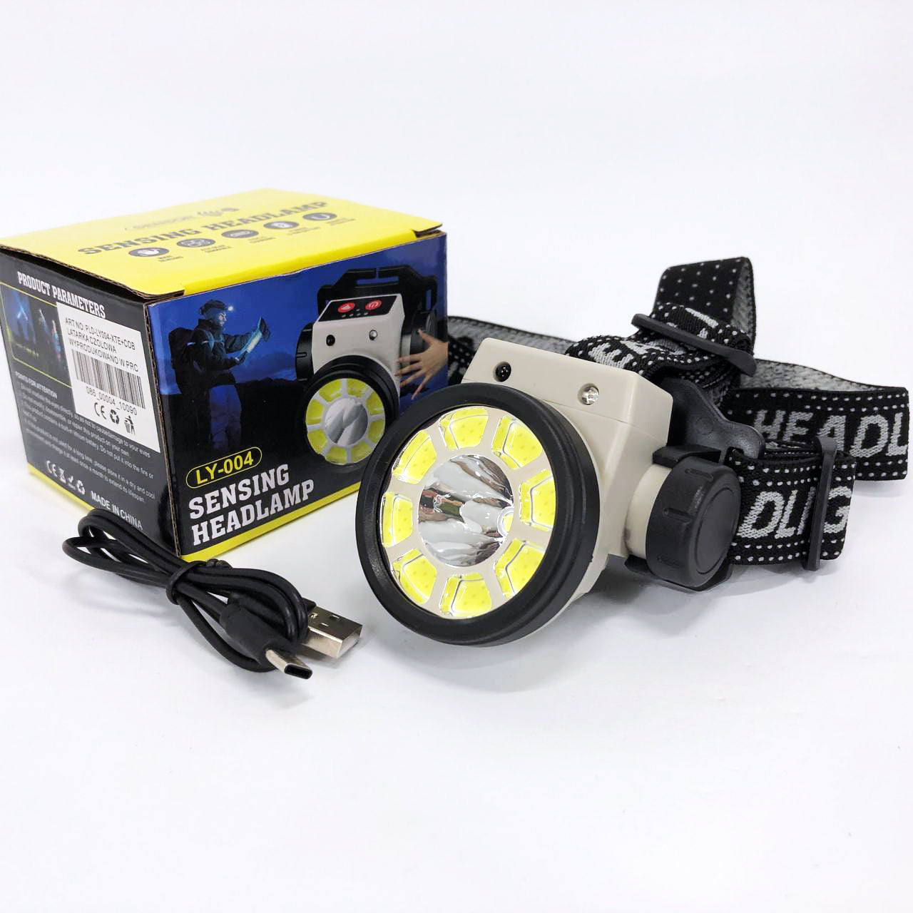 Фонарь налобный PLD-LY004-XPE+COB, фонарик на голову для роботы, мощный фонарик светодиодный на голову