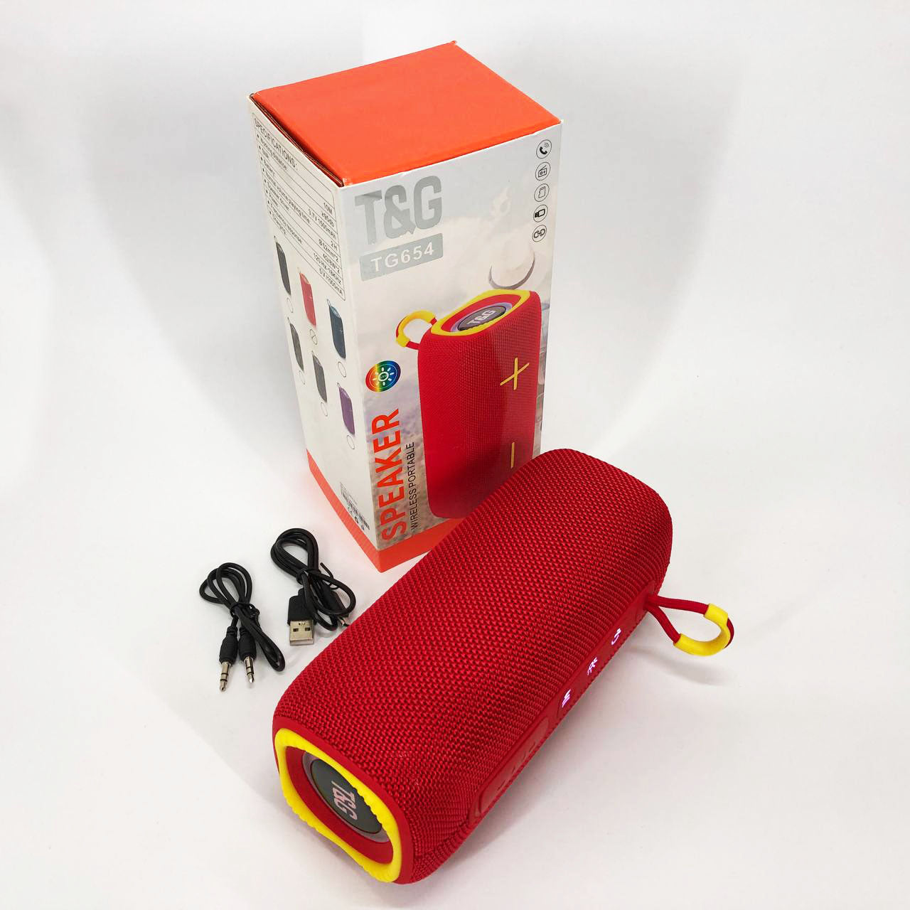 Портативная Bluetooth колонка TG654 8W с подсветкой, блютуз колонка для улицы. Цвет: красный