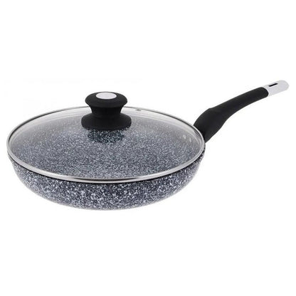 Сковорода с крышкой 20 см светлый гранит UNIQUE UN-5113 | Антипригарная сковорода | Гранитная сковорода