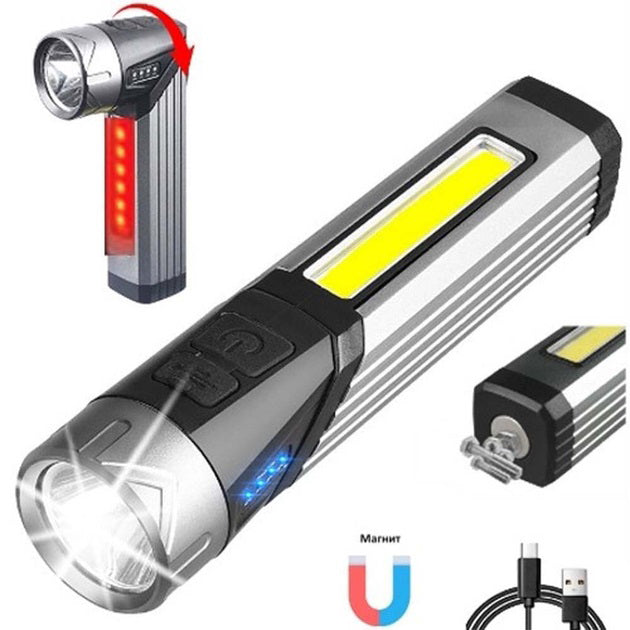 Фонарь карманный поворотный Police 508-OSL+COB, встроенным аккумулятором, магнитом и 7 режимами