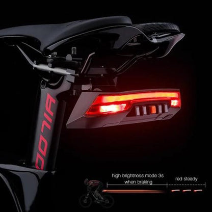 Велофонарь 0118-A9 с указанием поворотов (red+yellow), waterproof, ЗУ Type-C, пульт управления