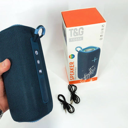 Портативная Bluetooth колонка TG654 8W с подсветкой, Аккумуляторная колонка для музыки. Цвет: синий