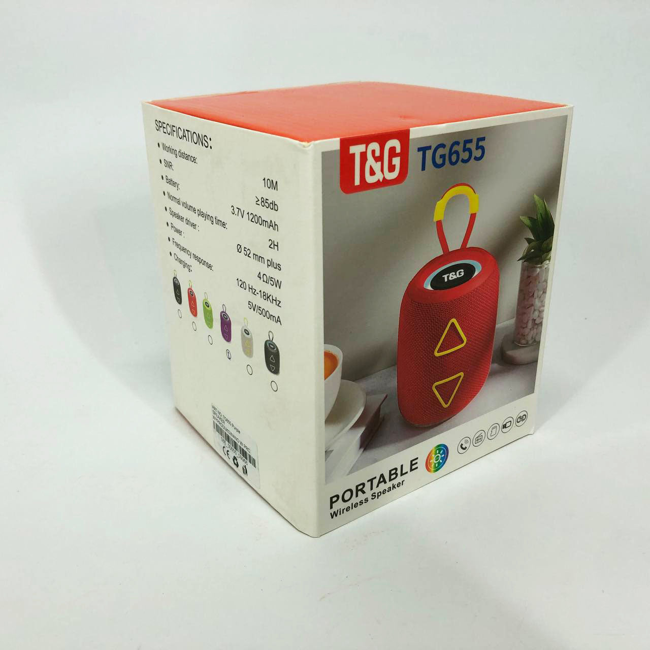 Портативная колонка TG655 5W с RGB подсветкой и ремешком, Аккумуляторная для музыки. Цвет: фиолетовый