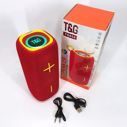 Портативная Bluetooth колонка TG654 8W с подсветкой, блютуз колонка для улицы. Цвет: красный